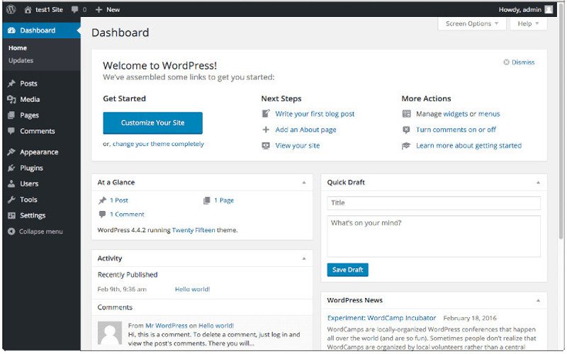 WordPress Dashboard Editing